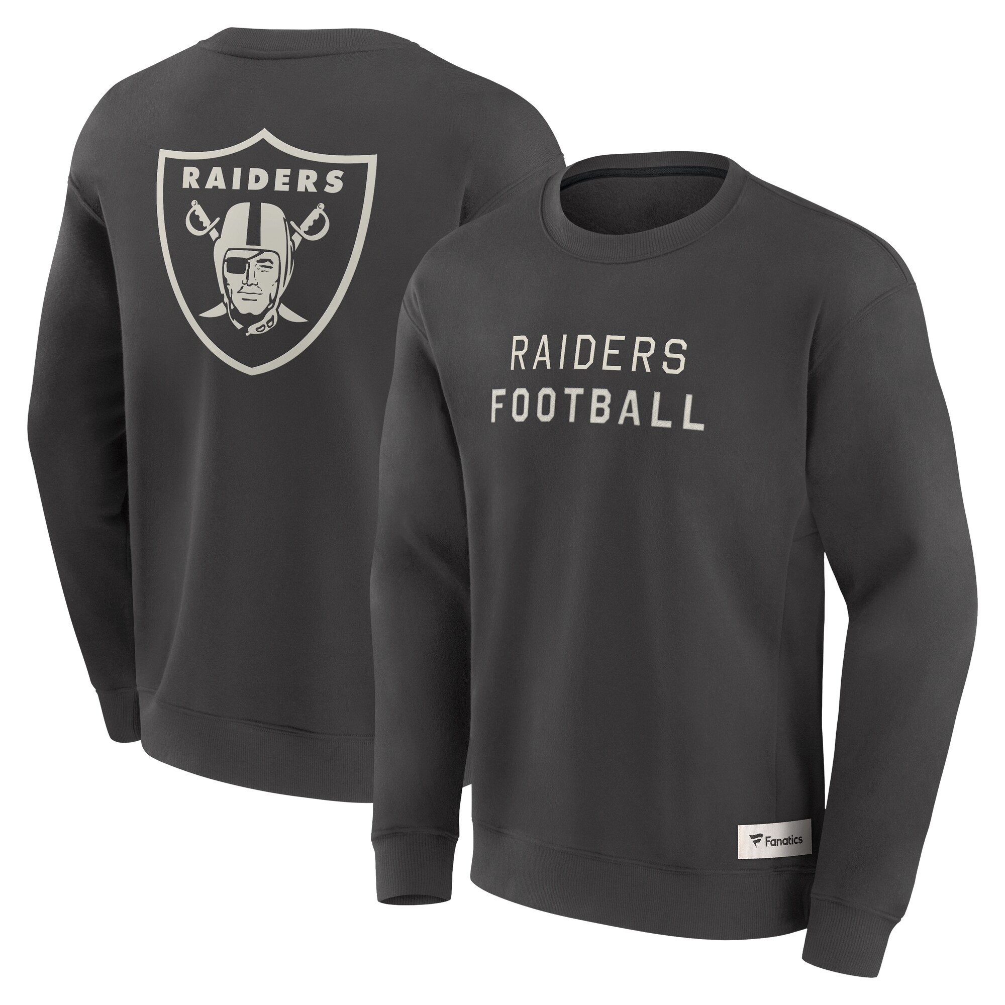 【公式グッズ】NFL レイダース トレーナー Fanatics/ファナティクス メンズ チャコール (25 MENS Elements FUTURE GROUND LETTERING Signature CREW)｜Fanatics公式ストア 店