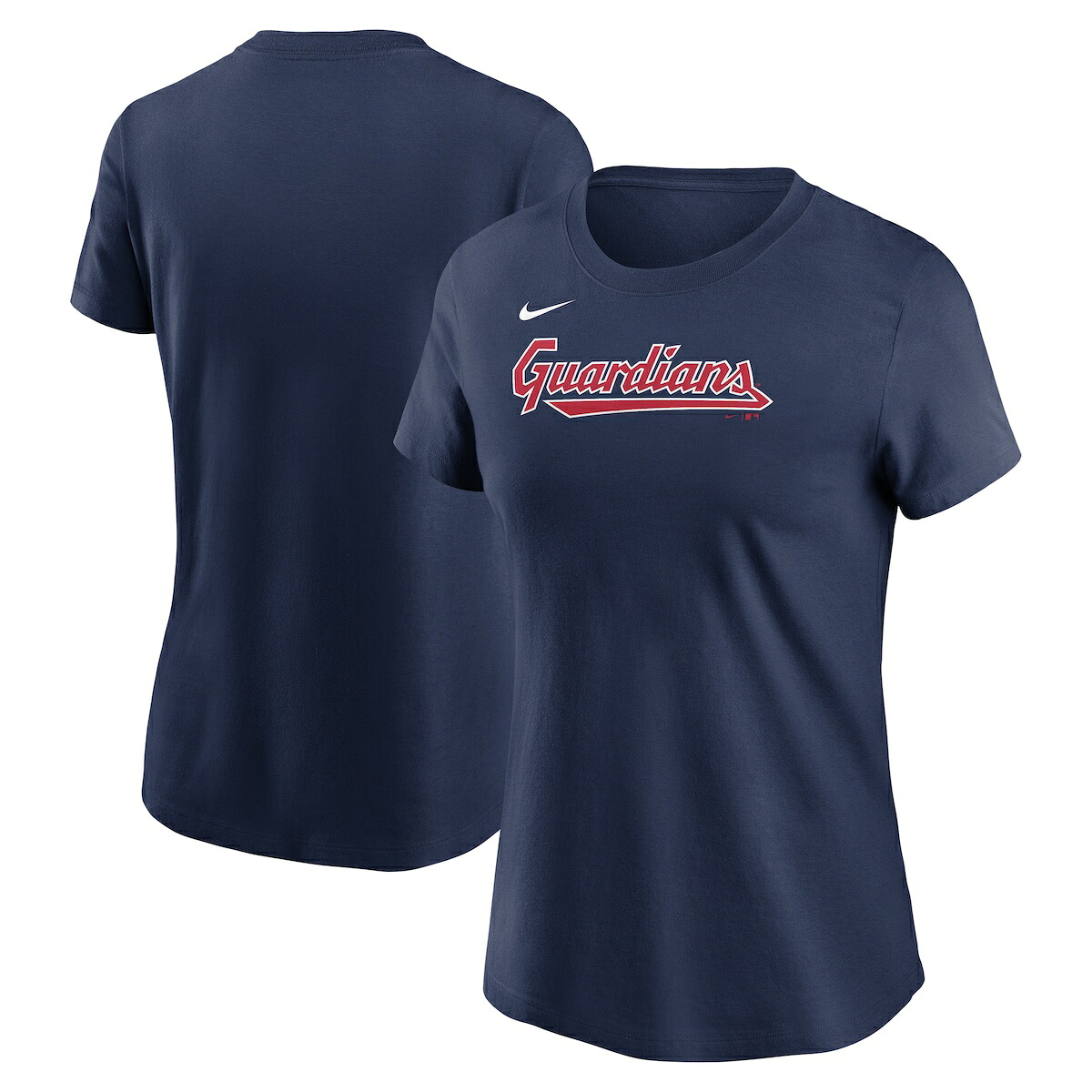 【公式グッズ】MLB インディアンス Tシャツ Nike/ナイキ レディース ネイビー (Women's Nike Wordmark Cotton Tee)