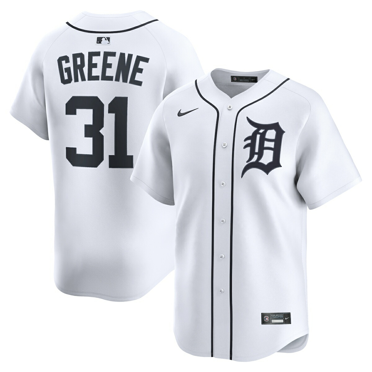 【公式グッズ】MLB タイガース ライリー・グリーン ホーム リミテッド ユニフォーム Nike/ナイキ メンズ ホワイト (2025 Nike Men's Ltd Players Jerseys - FTF NTP Master Style)