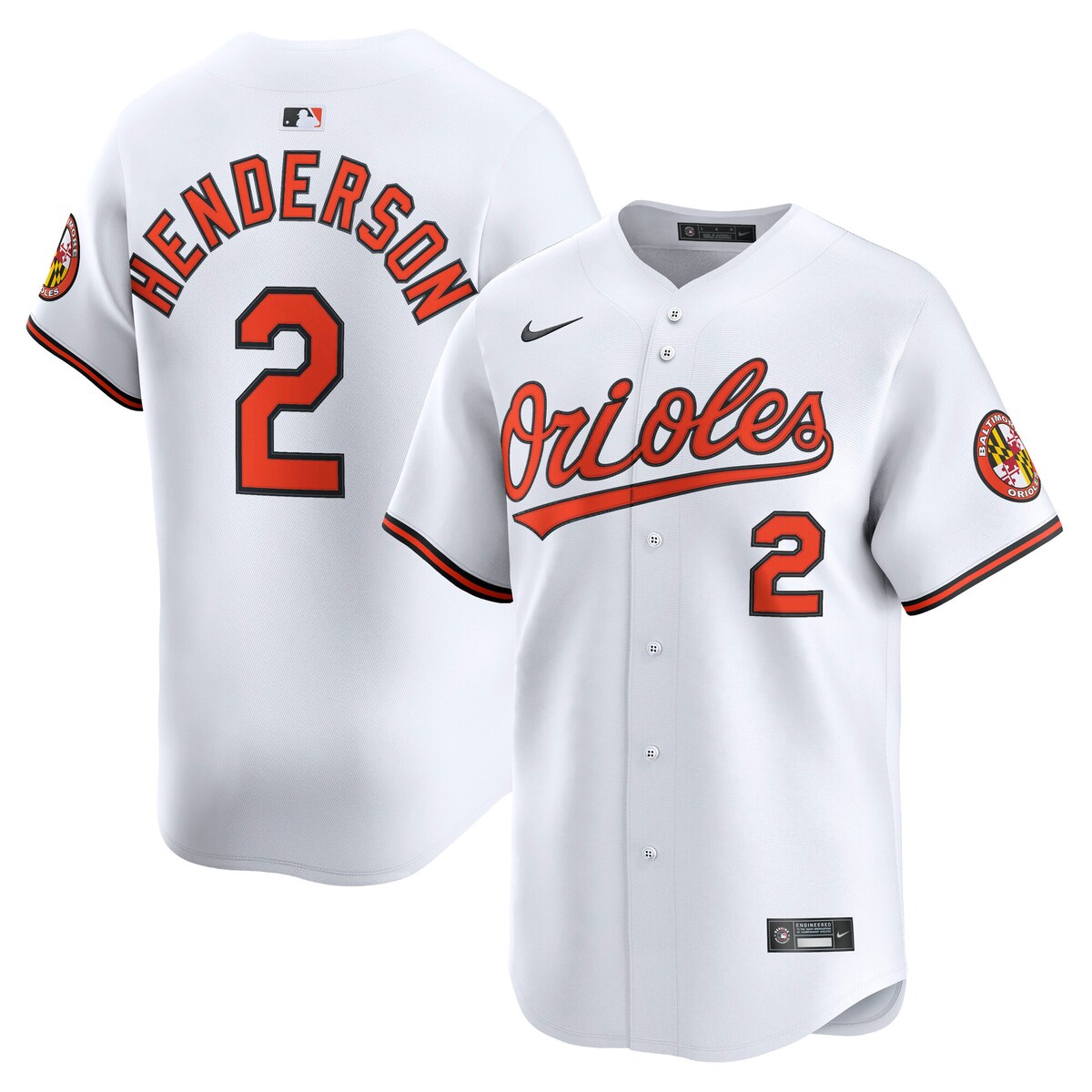 【公式グッズ】MLB オリオールズ グナー・ヘンダーソン ホーム リミテッド ユニフォーム Nike/ナイキ メンズ ホワイト (2025 Nike Men's Ltd Players Jerseys - FTF NTP Master Style)