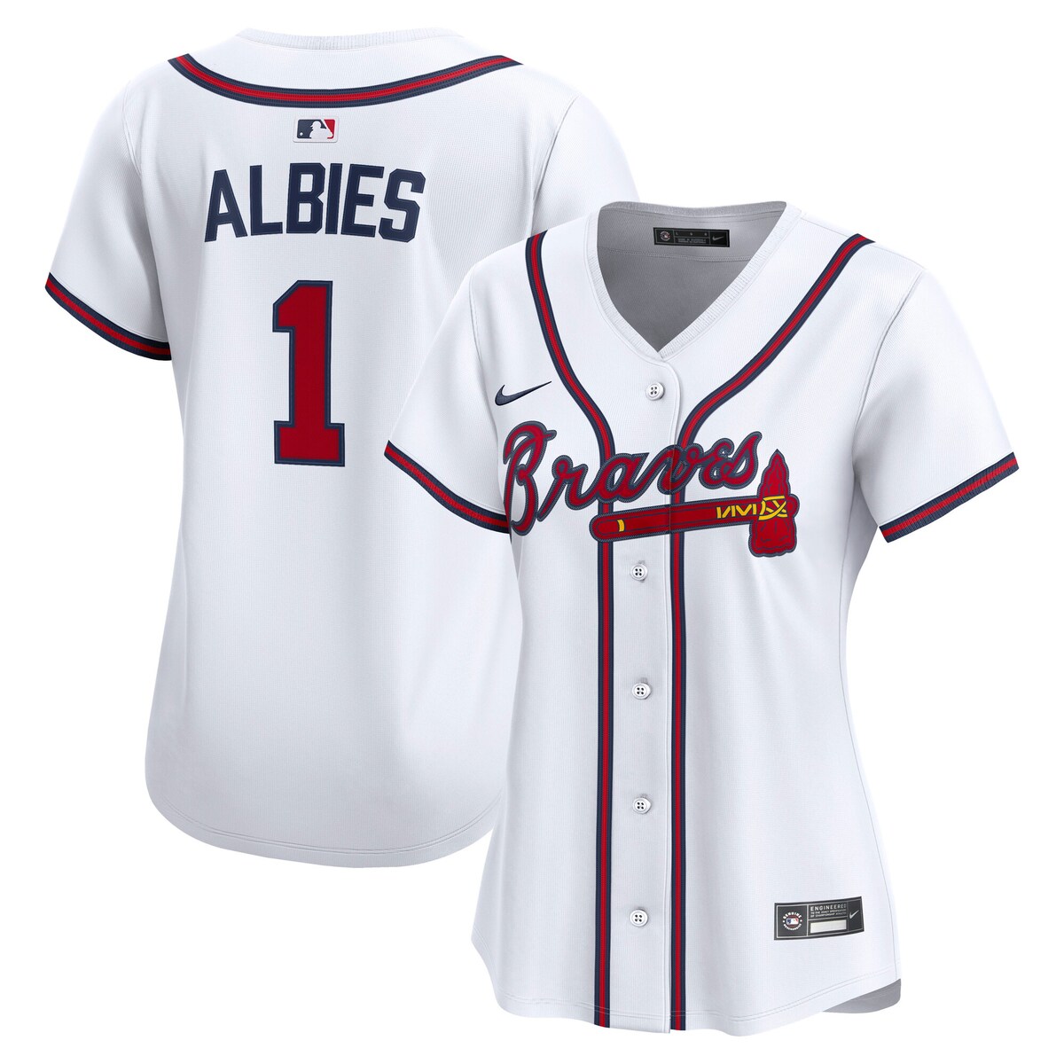【公式グッズ】MLB ブレーブス オジー・アルビース ホーム リミテッド ユニフォーム Nike/ナイキ レディース ホワイト (2025 Nike Women's Ltd Players Jerseys - FTF NTP Master Style)|Fanatics公式ストア 店