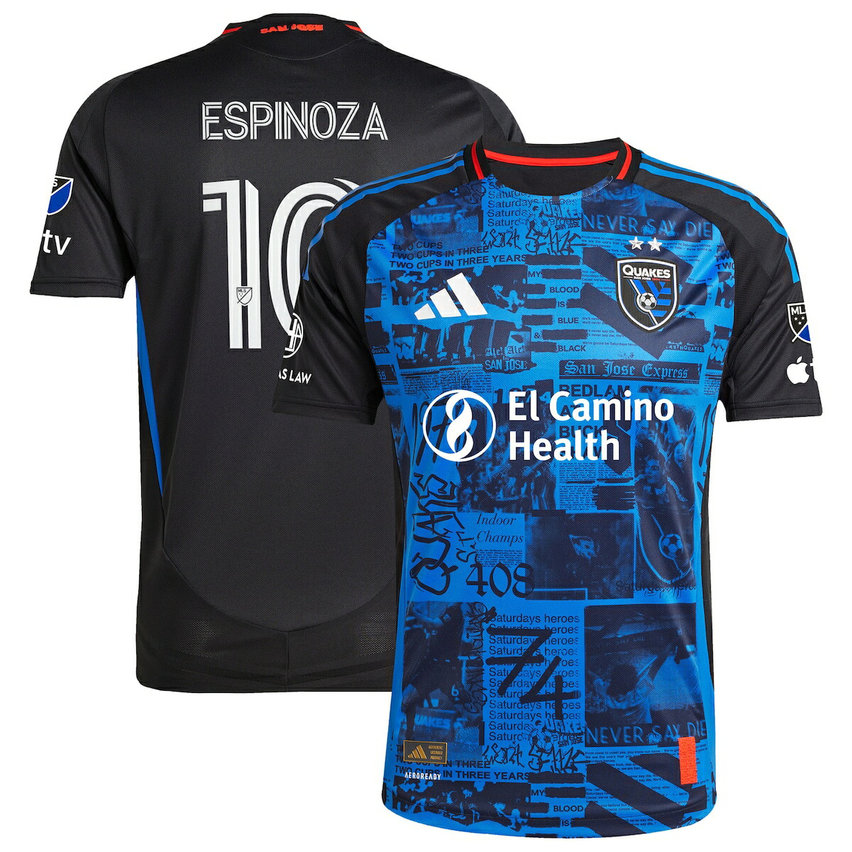【公式グッズ】MLS アースクエイクス エスピノーザ オーセンティック ユニフォーム Adidas/アディダス メンズ ブラック (2025 Men's MLS Authentic Player Jersey)|Fanatics公式ストア 店
