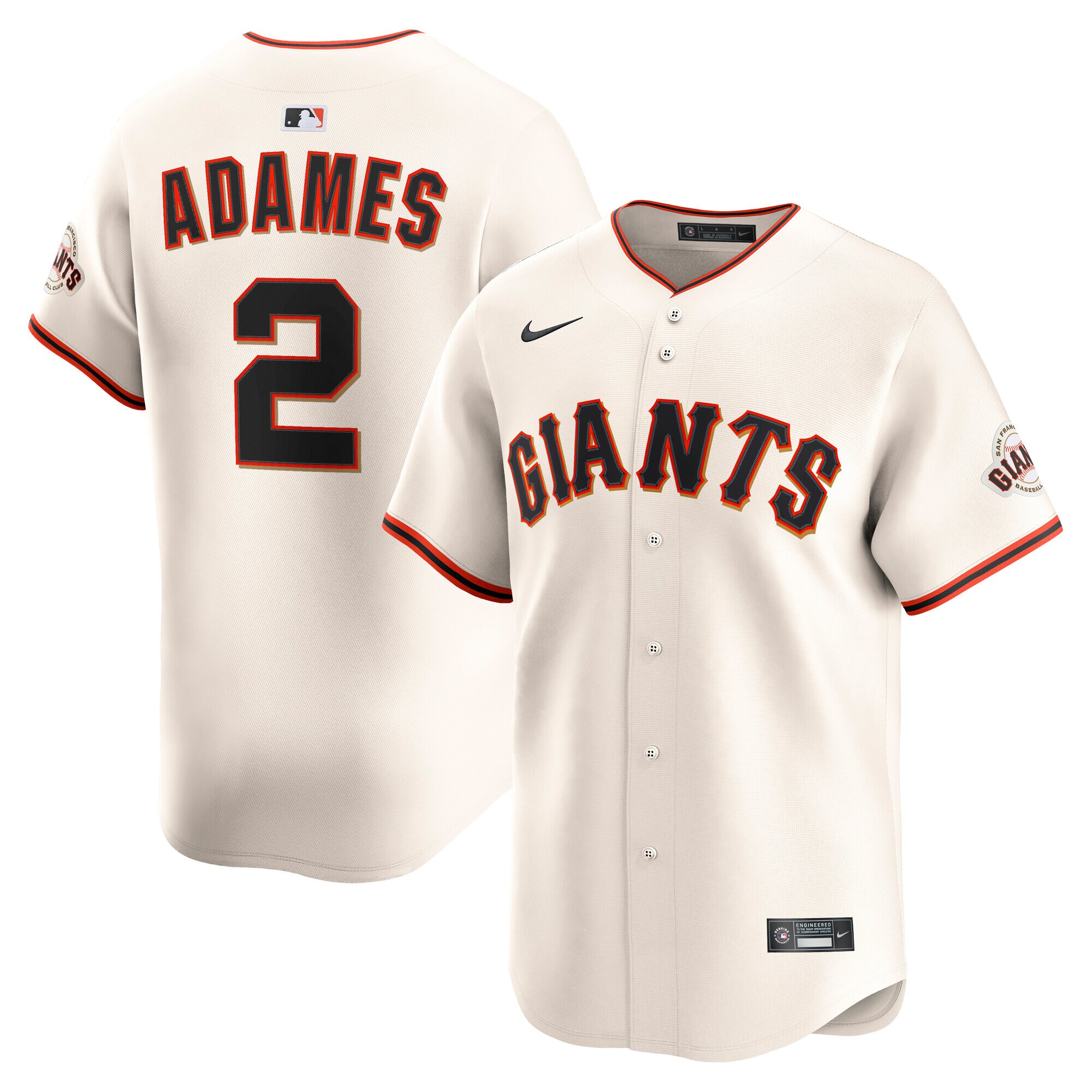 【公式グッズ】MLB ジャイアンツ ウィリー・アダメス オルタネイト リミテッド ユニフォーム Nike/ナイキ メンズ クリーム (2025 Nike Men's Ltd Players Jerseys - FTF NTP Master Style)