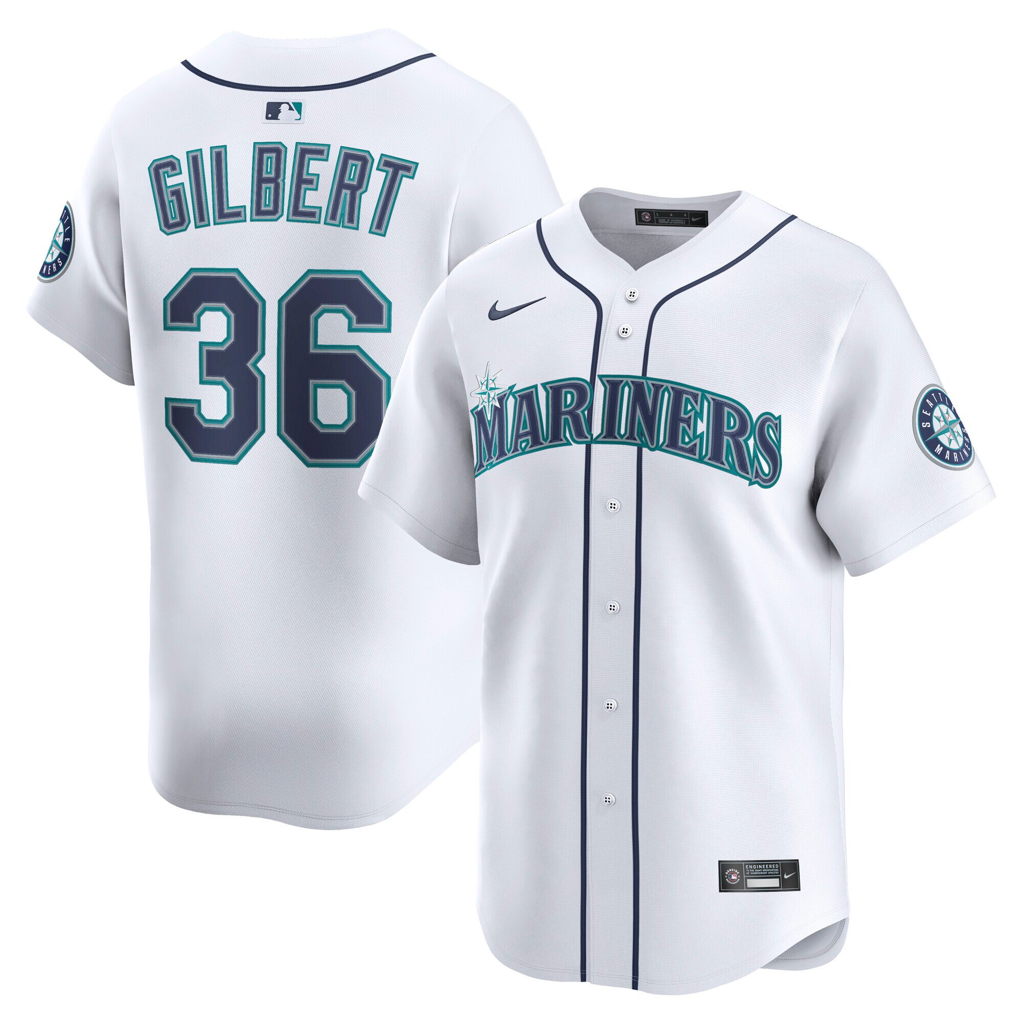 【公式グッズ】MLB マリナーズ ローガン・ギルバート オルタネイト リミテッド ユニフォーム Nike/ナイキ メンズ ホワイト (2025 Nike Men's Ltd Players Jerseys - FTF NTP Master Style)