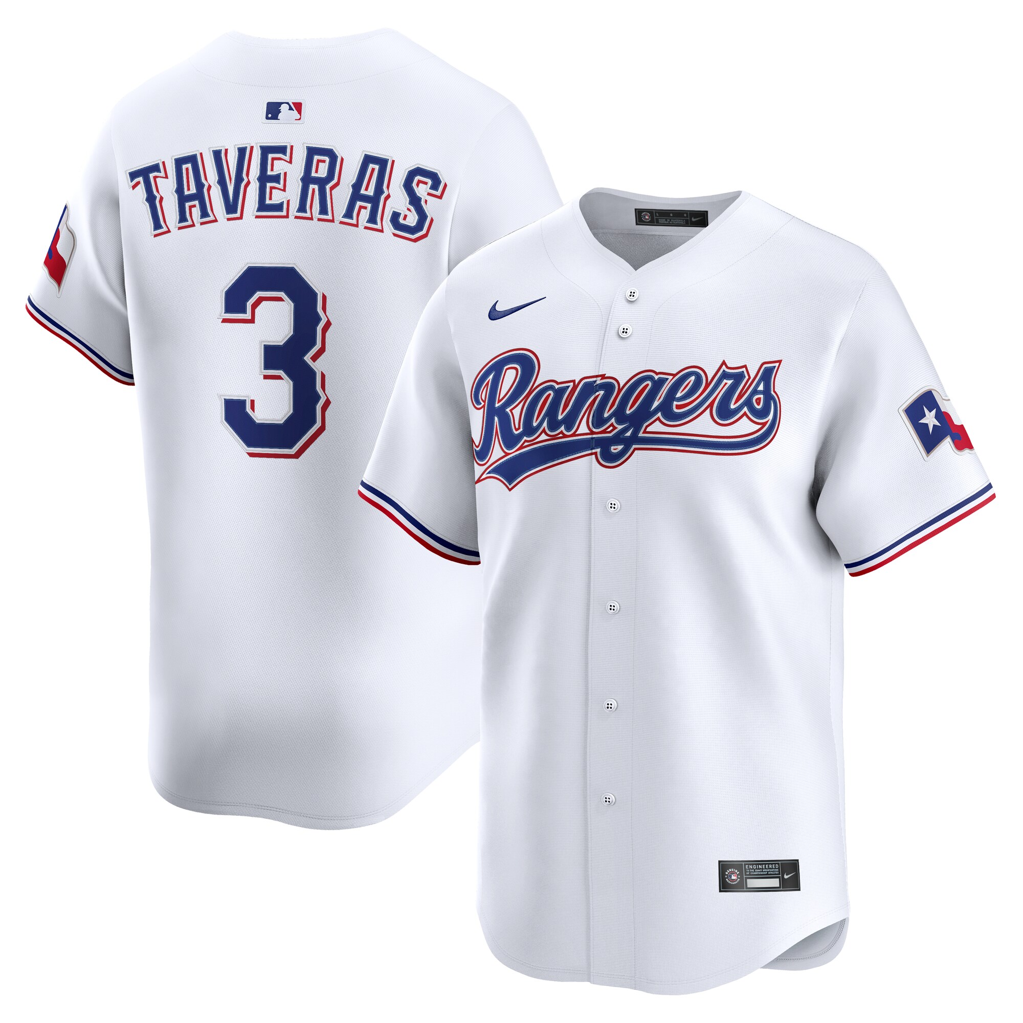 【公式グッズ】MLB レンジャーズ レオディ・タバレス オルタネイト リミテッド ユニフォーム Nike/ナイキ メンズ ホワイト (2025 Nike Men's Ltd Players Jerseys - FTF NTP Master Style)
