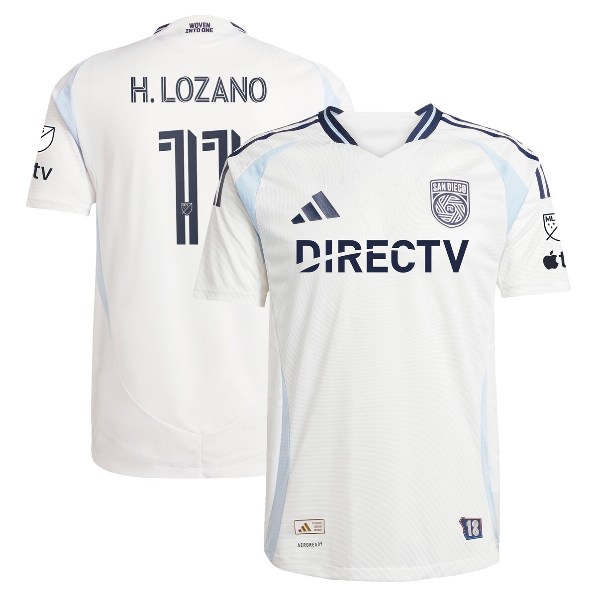 【公式グッズ】MLS サンディエゴFC イルビング・ロサノ オーセンティック ユニフォーム Adidas/アディダス メンズ ホワイト (2025 Men's MLS Authentic Player Jersey)