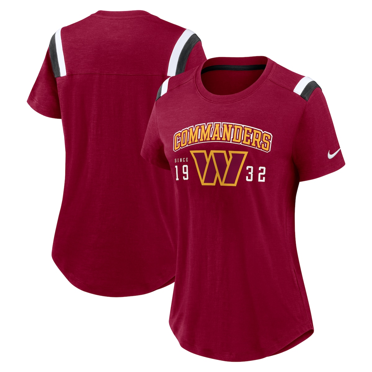 【公式グッズ】NFL コマンダーズ Tシャツ Nike/ナイキ レディース ヘザーレッド (EX 25 NFL Womens Nike Historic Slub Fashion Top)｜Fanatics公式ストア 店