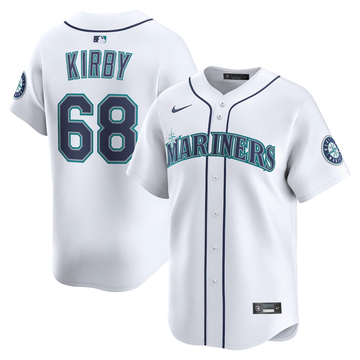 【公式グッズ】MLB マリナーズ ジョージ・カービー オルタネイト リミテッド ユニフォーム Nike/ナイキ メンズ ホワイト (2025 Nike Men's Ltd Players Jerseys - FTF NTP Master Style)