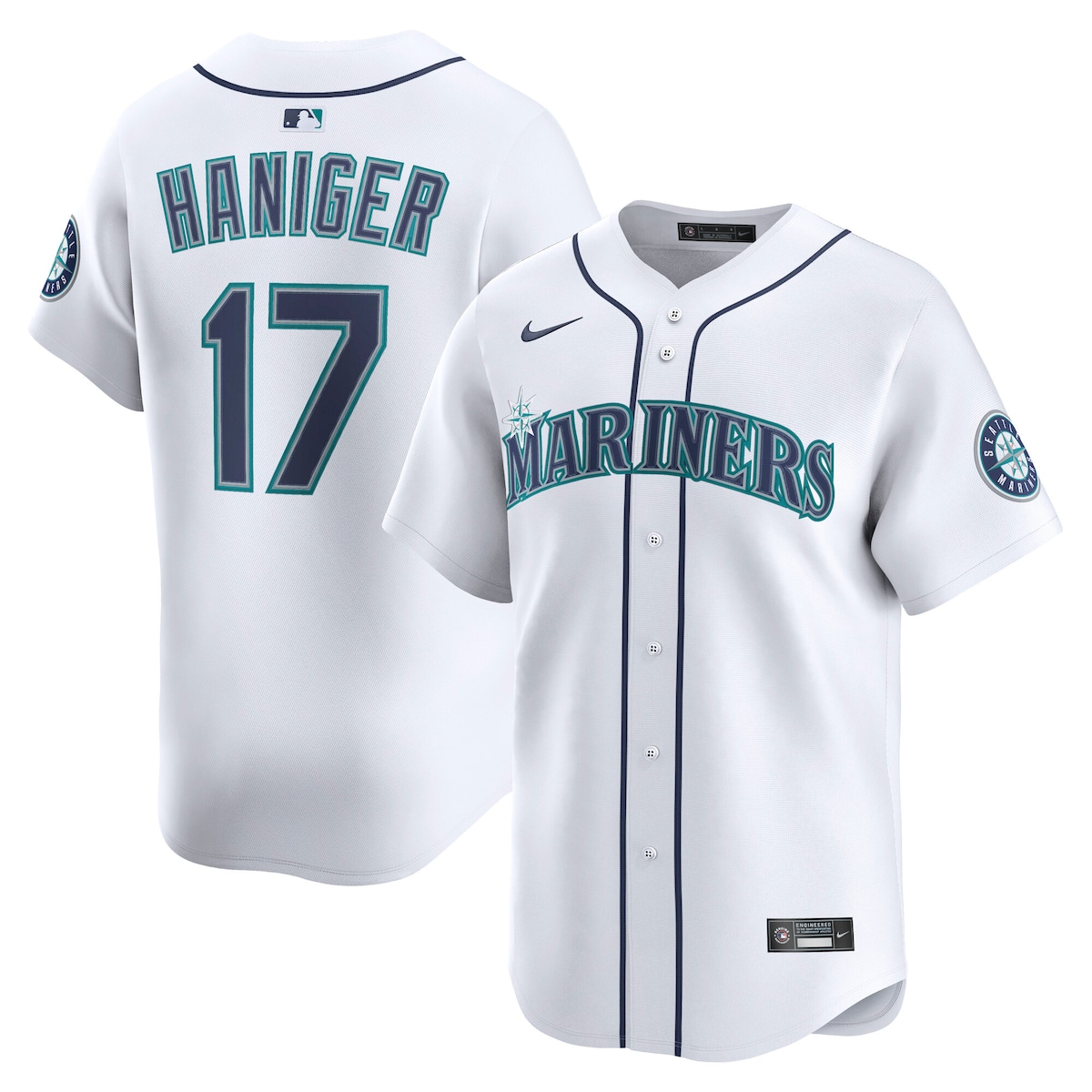 【公式グッズ】MLB マリナーズ ミッチ・ハニガー オルタネイト リミテッド ユニフォーム Nike/ナイキ メンズ ホワイト (2025 Nike Men's Ltd Players Jerseys - FTF NTP Master Style)