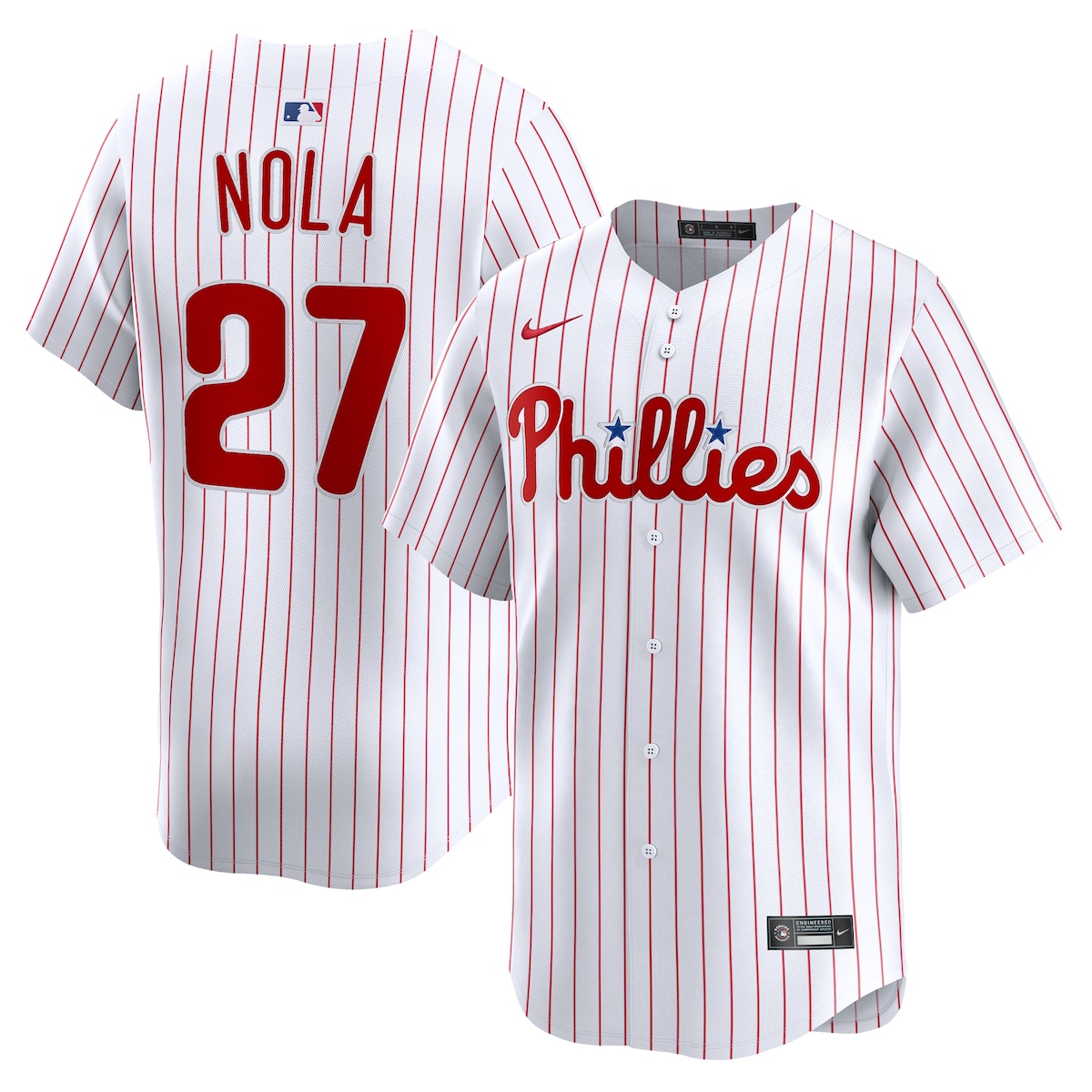 【公式グッズ】MLB フィリーズ アーロン・ノラ ホーム リミテッド ユニフォーム Nike/ナイキ メンズ ホワイト (2025 Nike Men's Ltd Players Jerseys - FTF NTP Master Style)