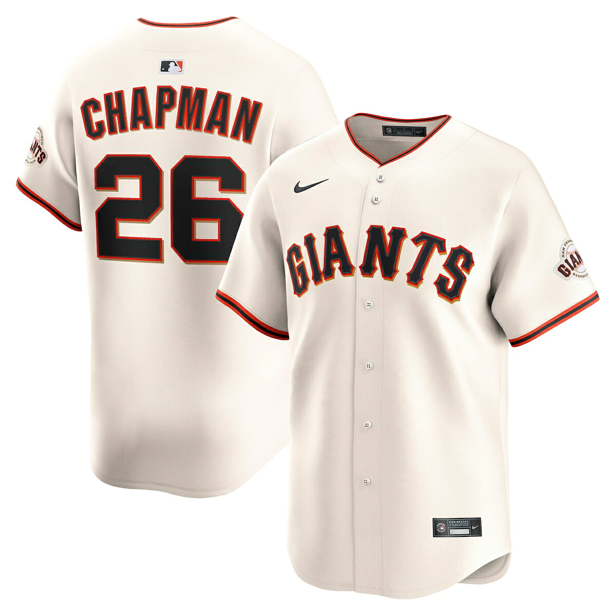 【公式グッズ】MLB ジャイアンツ マット・チャップマン ホーム リミテッド ユニフォーム Nike/ナイキ メンズ クリーム (2025 Nike Men's Ltd Players Jerseys - FTF NTP Master Style)