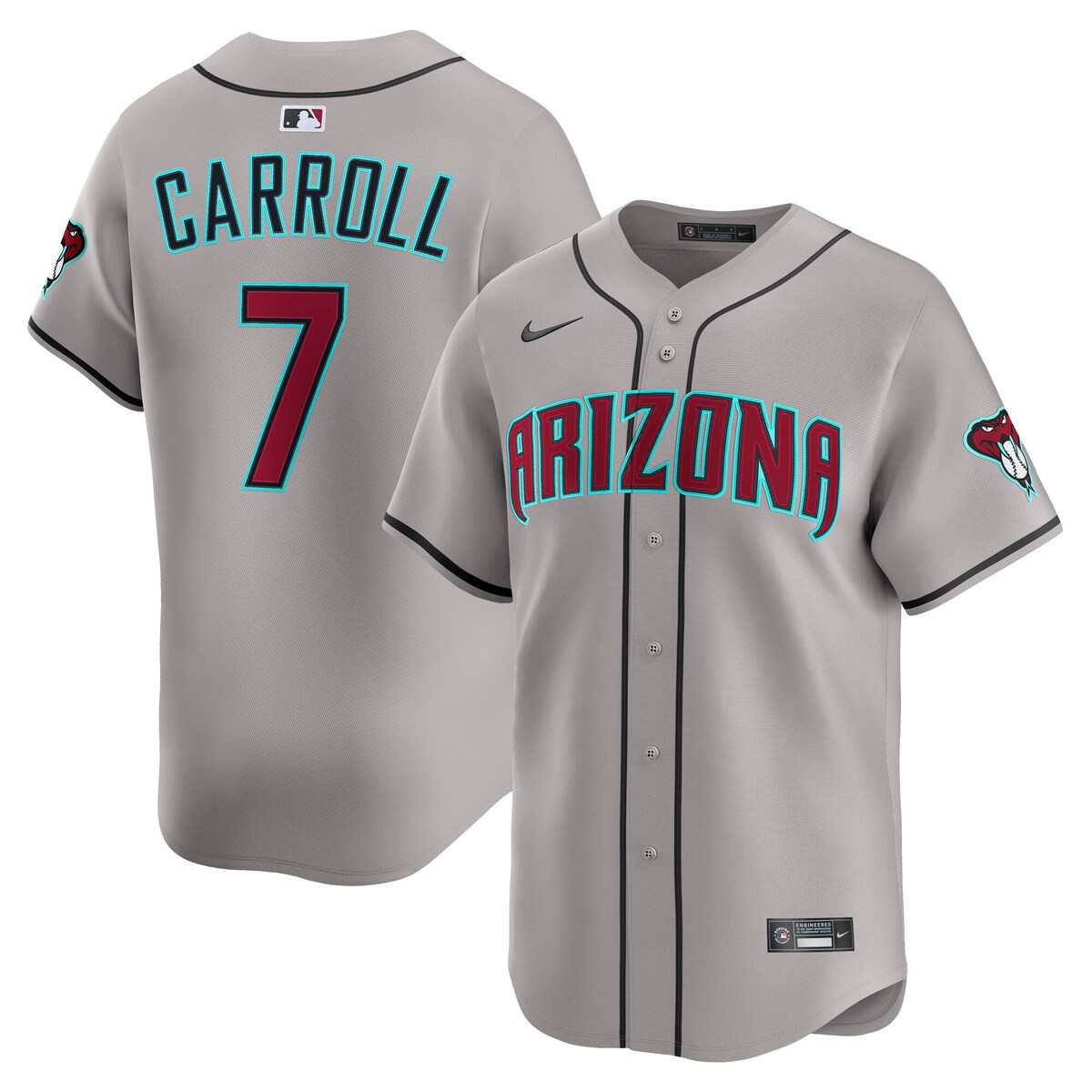 【公式グッズ】MLB ダイヤモンドバックス コービン・キャロル オルタネイト リミテッド ユニフォーム Nike/ナイキ メンズ グレイ (2025 Nike Men's Ltd Players Jerseys - FTF NTP Master Style)