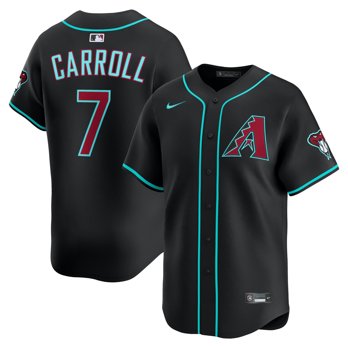 【公式グッズ】MLB ダイヤモンドバックス コービン・キャロル オルタネイト リミテッド ユニフォーム Nike/ナイキ メンズ ブラック (2025 Nike Mens Limited Player Jersey)