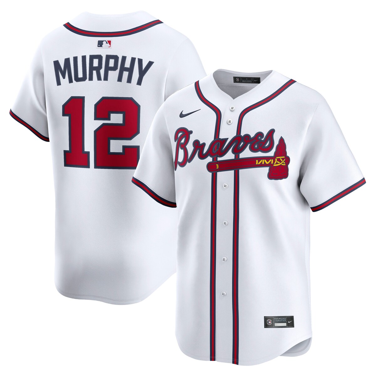 【公式グッズ】MLB ブレーブス ショーン・マーフィー オルタネイト リミテッド ユニフォーム Nike/ナイキ メンズ ホワイト (2025 Nike Men's Ltd Players Jerseys - FTF NTP Master Style)