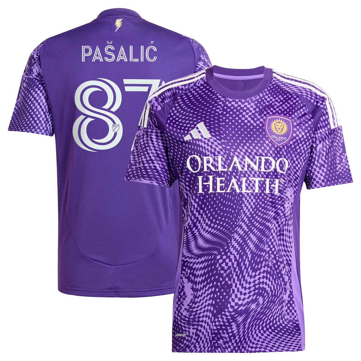 【公式グッズ】MLS オーランド・シティSC マルコ・パシャリッチ レプリカ ユニフォーム Adidas/アディダス メンズ パープル (2025 Men's MLS Replica Player Jersey)