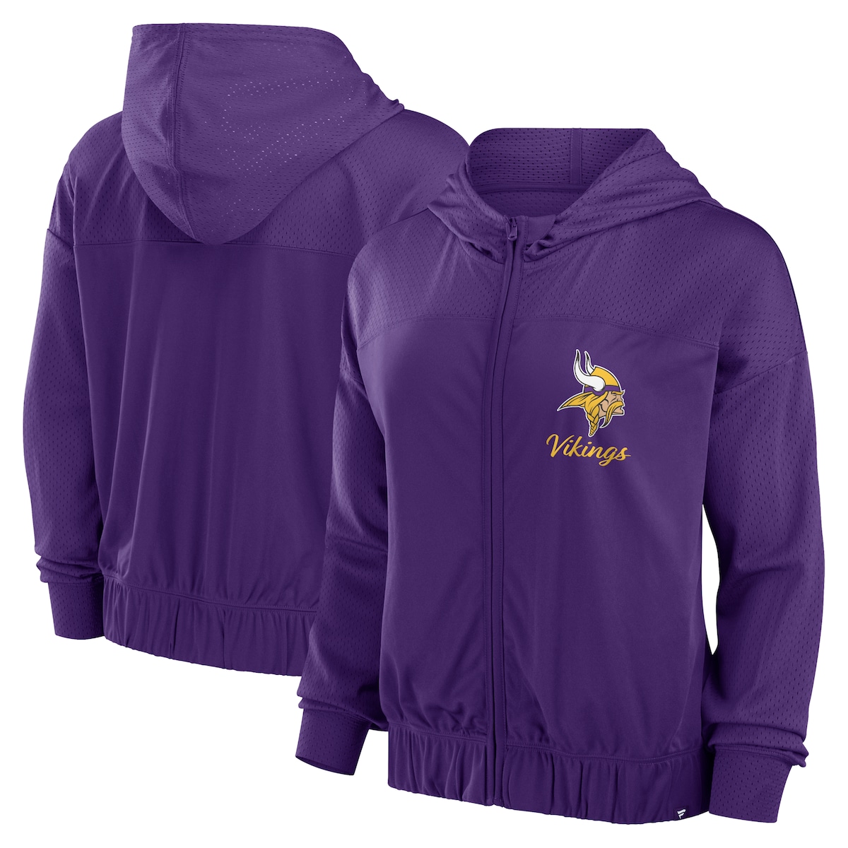 【公式グッズ】NFL バイキングス ジップアップ パーカー Fanatics/ファナティクス レディース パープル (24 Women's LC Script Lock Poly Full-Zip Hood)
