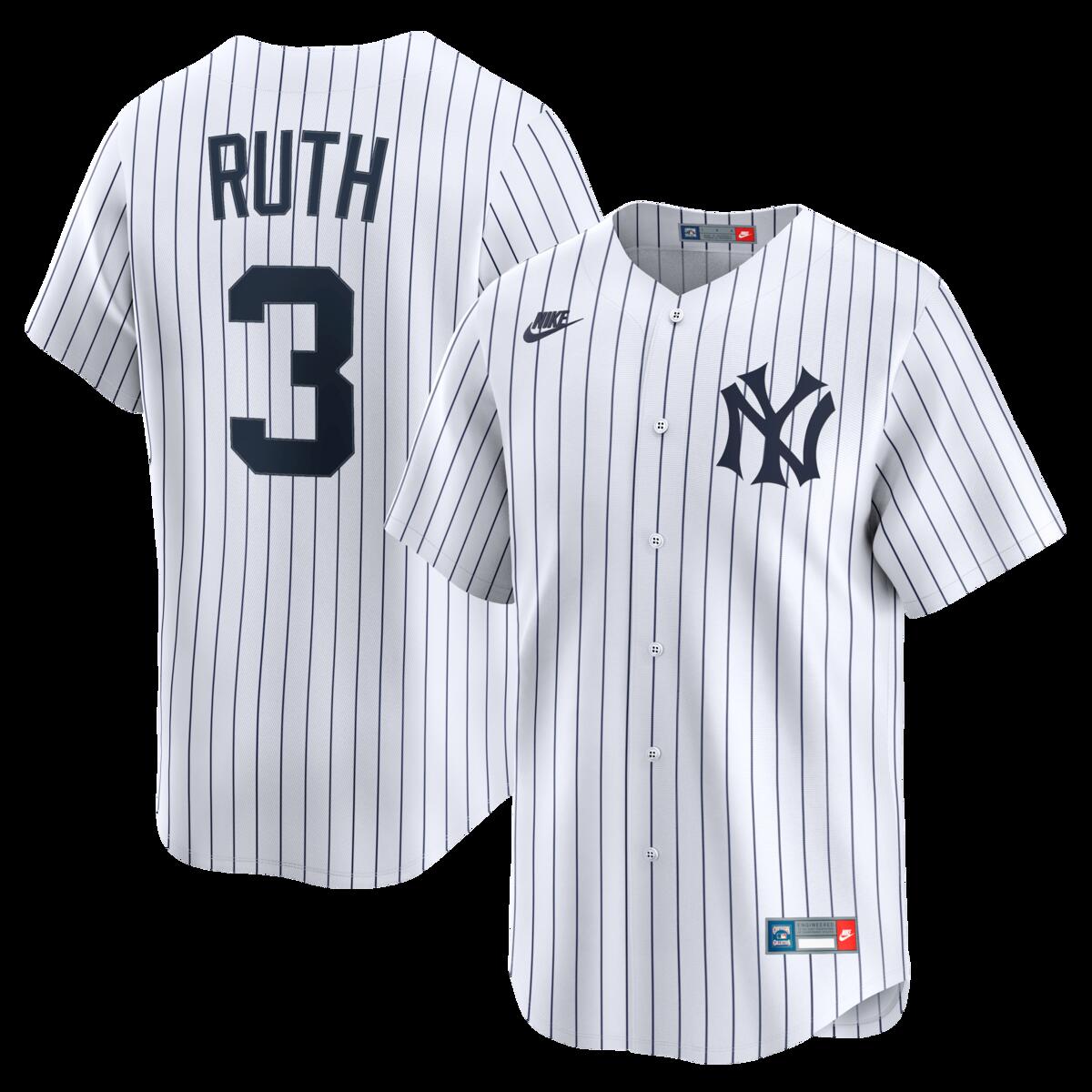 【公式グッズ】MLB ヤンキース ベーブ・ルース クーパーズタウンコレクション リミテッド ユニフォーム Nike/ナイキ メンズ ホワイト (SP25 Nike Mens Limited Cooperstown Player Jersey)