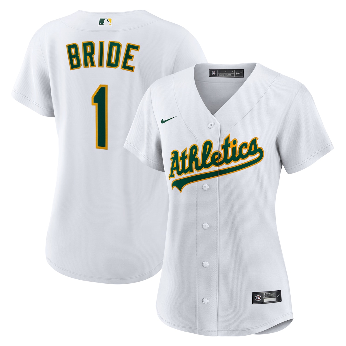 【公式グッズ】MLB アスレチックス ホーム ユニフォーム （レプリカ） Nike/ナイキ レディース ホワイト (Nike Women's Replica Jersey Home Personalized)