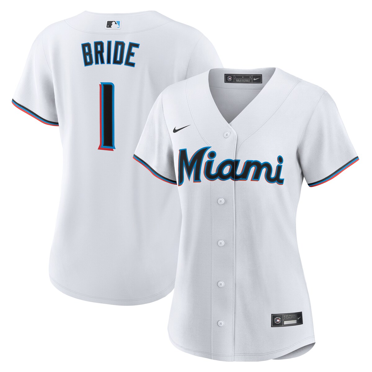 【公式グッズ】MLB マーリンズ ホーム ユニフォーム （レプリカ） Nike/ナイキ レディース ホワイト (Nike Women's Replica Jersey Home Personalized)