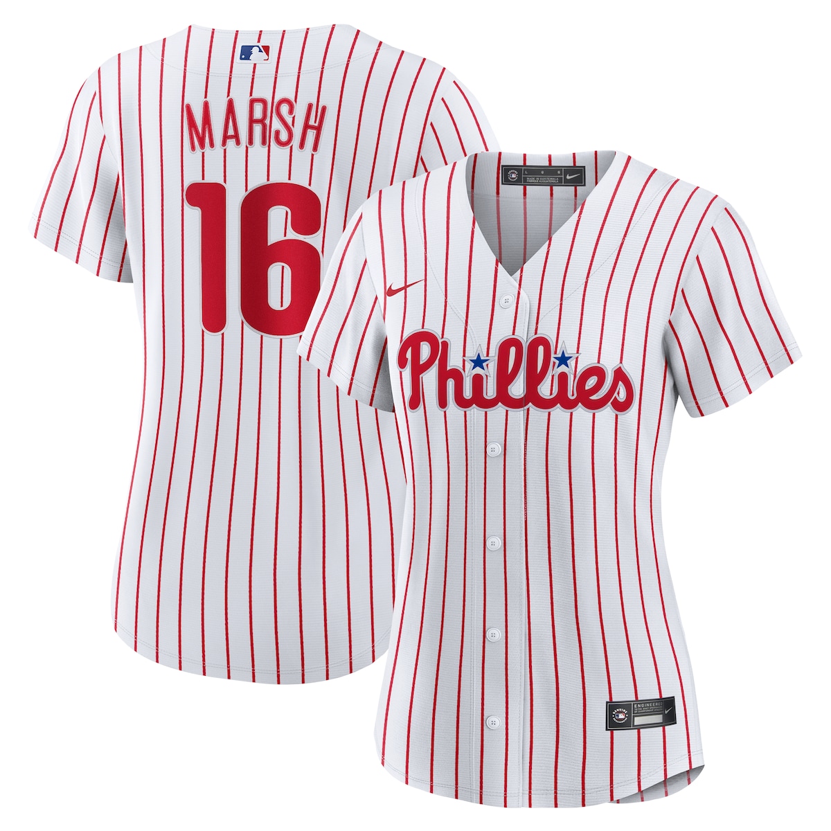 【公式グッズ】MLB フィリーズ ブランドン・マーシュ ホーム ユニフォーム （レプリカ） Nike/ナイキ レディース ホワイト (Women's Nike 1.0 Replica Player Jersey)