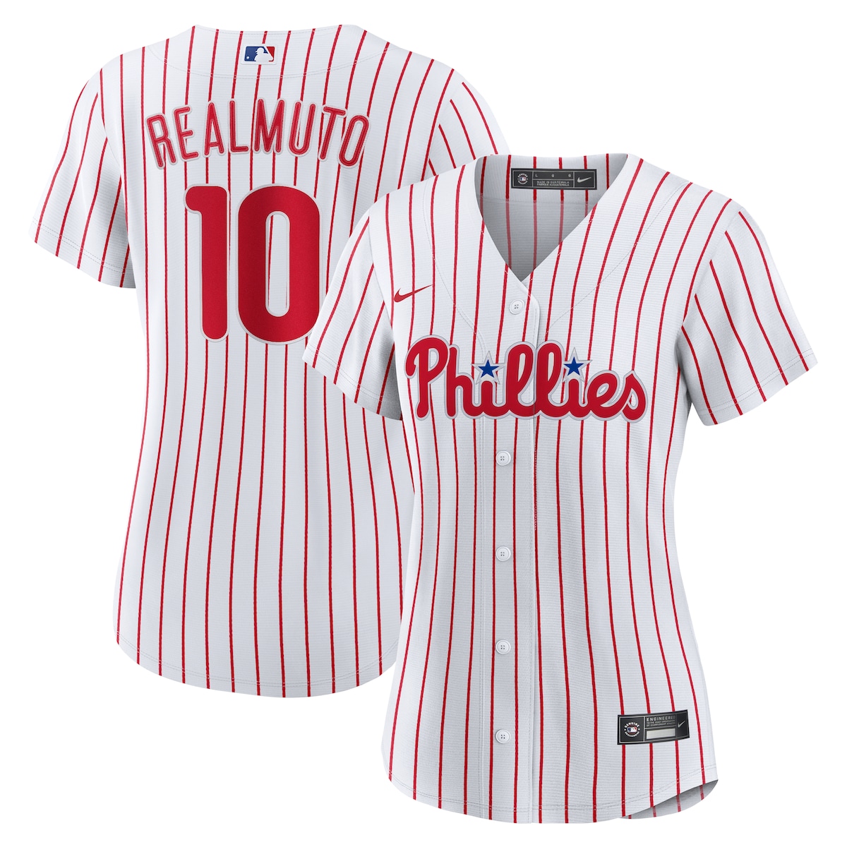 【公式グッズ】MLB フィリーズ J.T.レルムート ホーム ユニフォーム （レプリカ） Nike/ナイキ レディース ホワイト (Women's Nike 1.0 Replica Player Jersey)