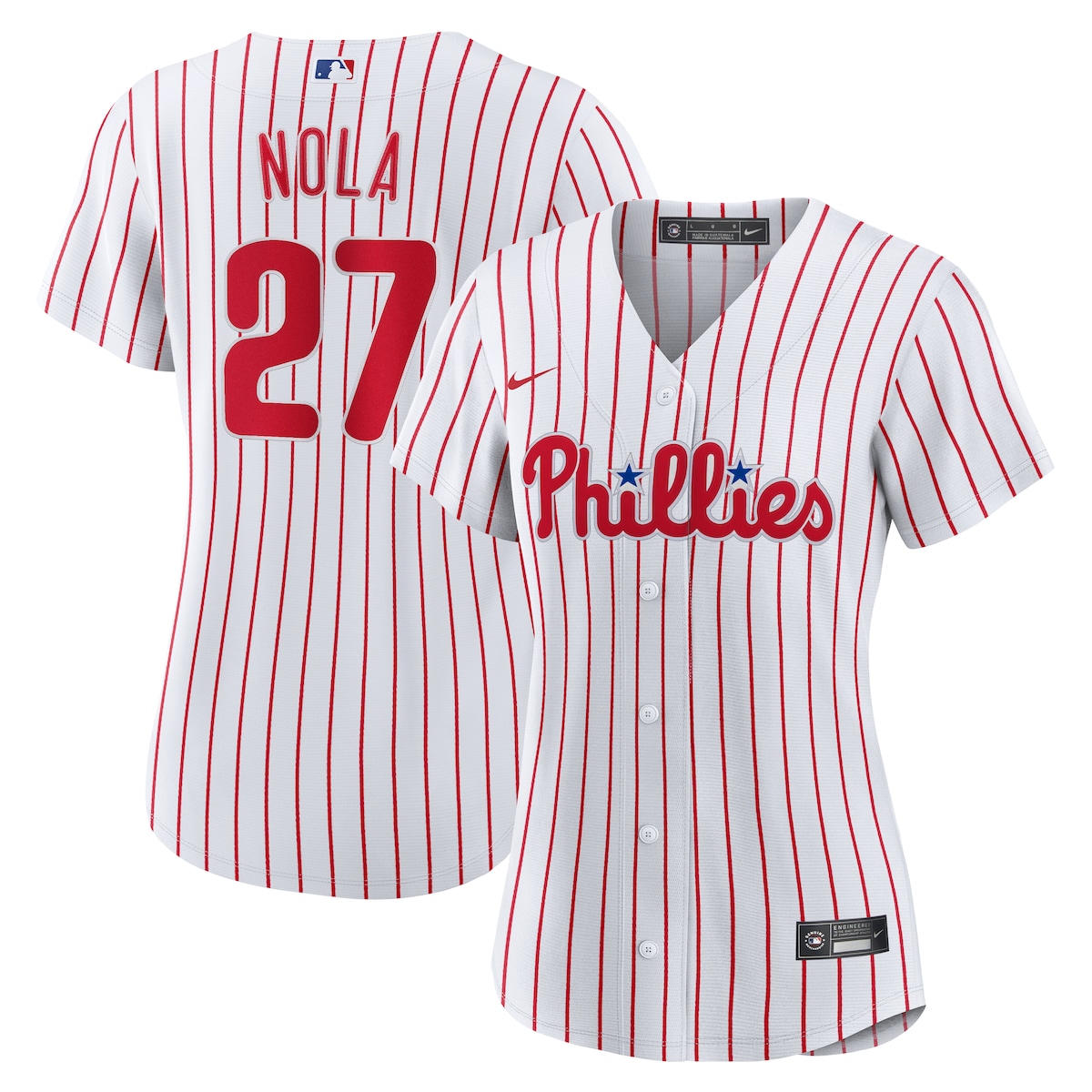 【公式グッズ】MLB フィリーズ アーロン・ノラ ホーム ユニフォーム （レプリカ） Nike/ナイキ レディース ホワイト (Women's Nike 1.0 Replica Player Jersey)