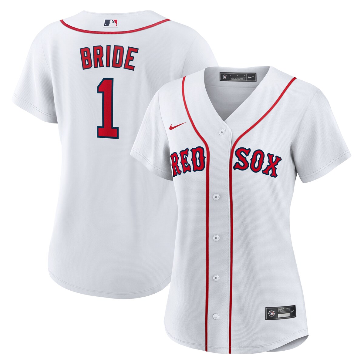 【公式グッズ】MLB レッドソックス ホーム ユニフォーム （レプリカ） Nike/ナイキ レディース ホワイト (Nike Women's Replica Jersey Home Personalized)