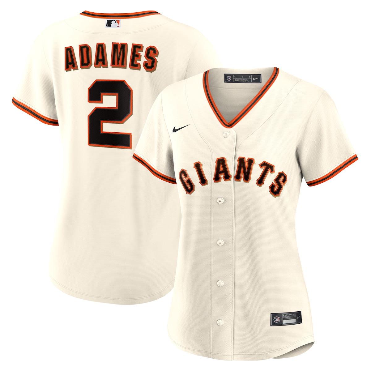 【公式グッズ】MLB ジャイアンツ ウィリー・アダメス ホーム ユニフォーム （レプリカ） Nike/ナイキ レディース クリーム (Women's Nike 1.0 Replica Player Jersey)