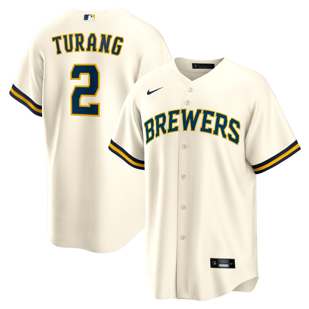 【公式グッズ】MLB ブルワーズ ブライス・トゥラング ホーム ユニフォーム （レプリカ） Nike/ナイキ メンズ クリーム (Men's Nike 1.0 Replica Player Jersey)