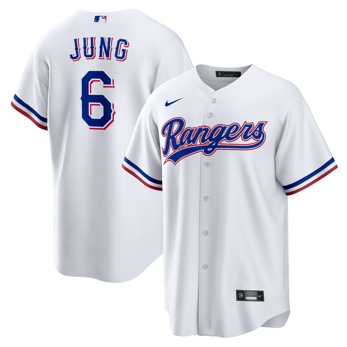 【公式グッズ】MLB レンジャーズ ジョシュ・ユング レプリカ ユニフォーム Nike/ナイキ メンズ ホワイト (T770 Mens Replica Jersey - Player N&N)