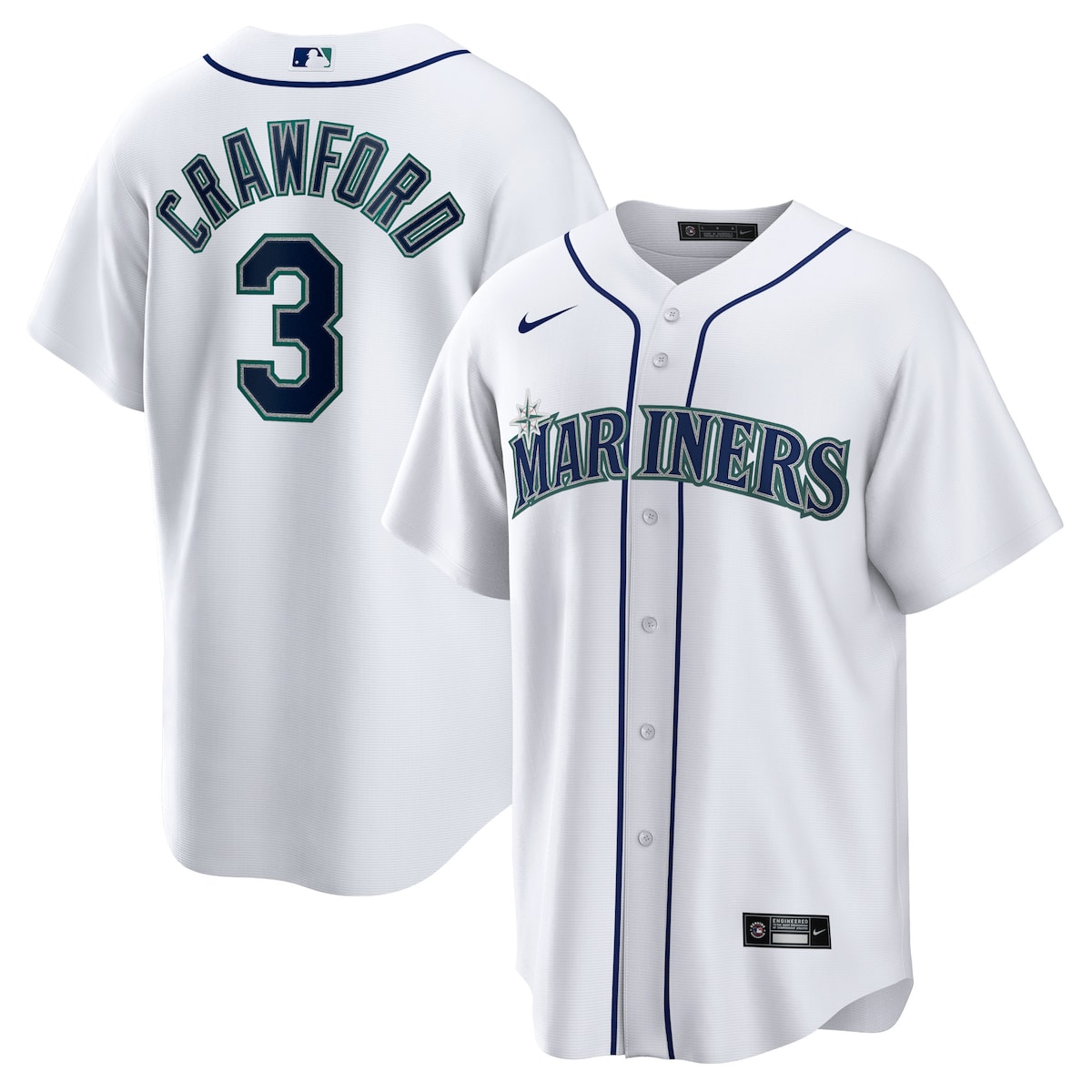 【公式グッズ】MLB マリナーズ J.P.クロフォード ホーム ユニフォーム （レプリカ） Nike/ナイキ メンズ ホワイト (Men's Nike 1.0 Replica Player Jersey)