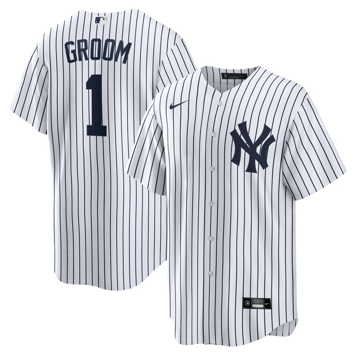 【公式グッズ】MLB ヤンキース ホーム ユニフォーム （レプリカ） Nike/ナイキ メンズ ホワイト (Nike Men's Replica Jersey Home Personalized)