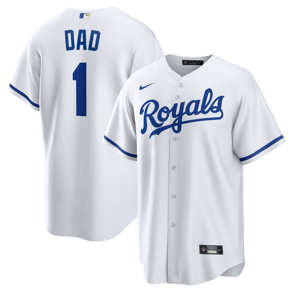 【公式グッズ】MLB ロイヤルズ ホーム ユニフォーム （レプリカ） Nike/ナイキ メンズ ホワイト (Nike Men's Replica Jersey Home Personalized)