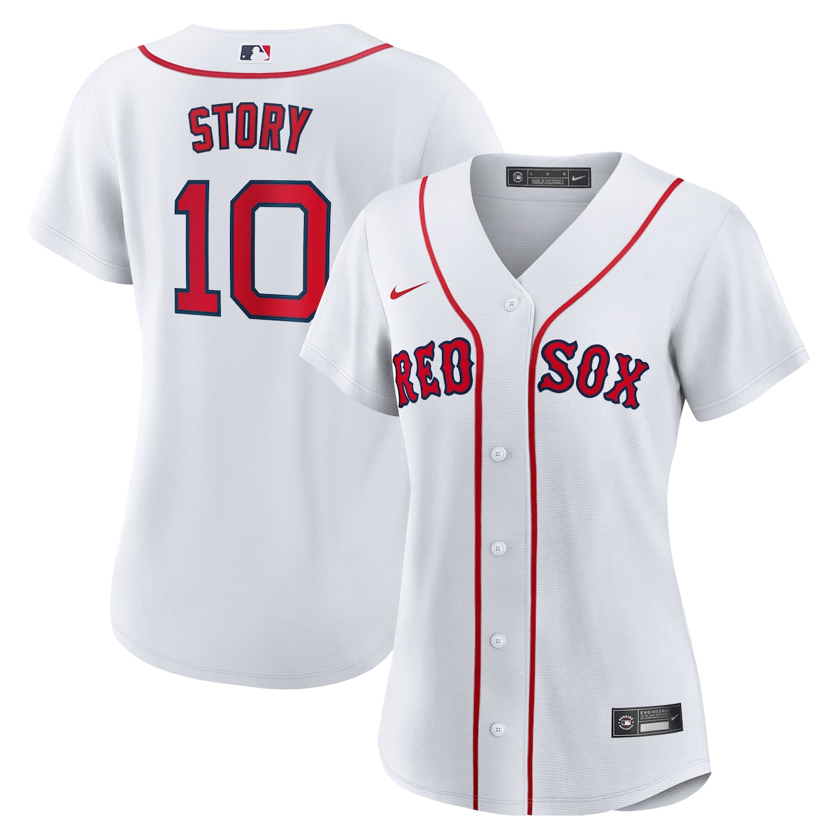 【公式グッズ】MLB レッドソックス トレバー・ストーリー ホーム ユニフォーム （レプリカ） Nike/ナイキ レディース ホワイト (Women's Nike 1.0 Replica Player Jersey)