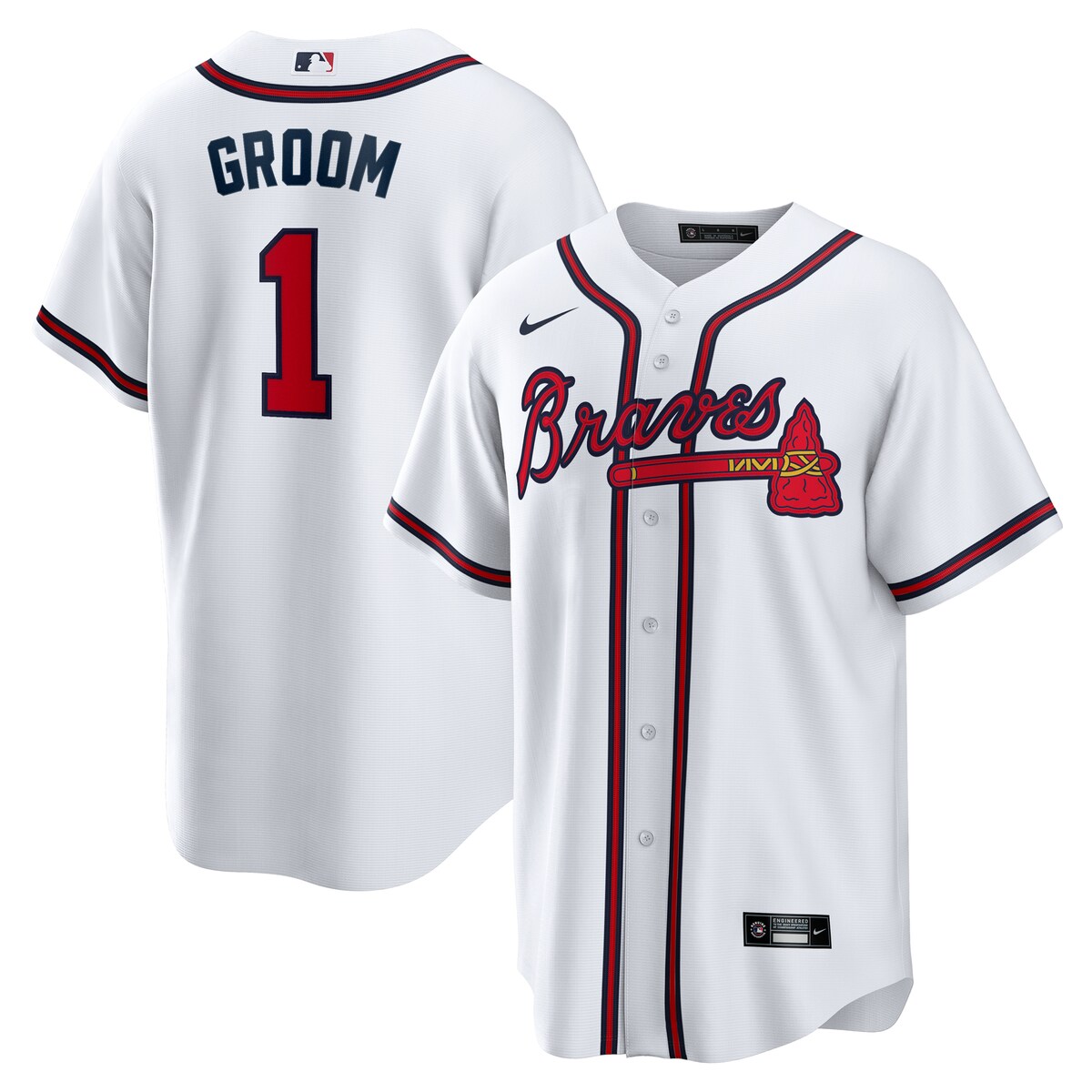 【公式グッズ】MLB ブレーブス ホーム ユニフォーム （レプリカ） Nike/ナイキ メンズ ホワイト (Nike Men's Replica Jersey Home Personalized)