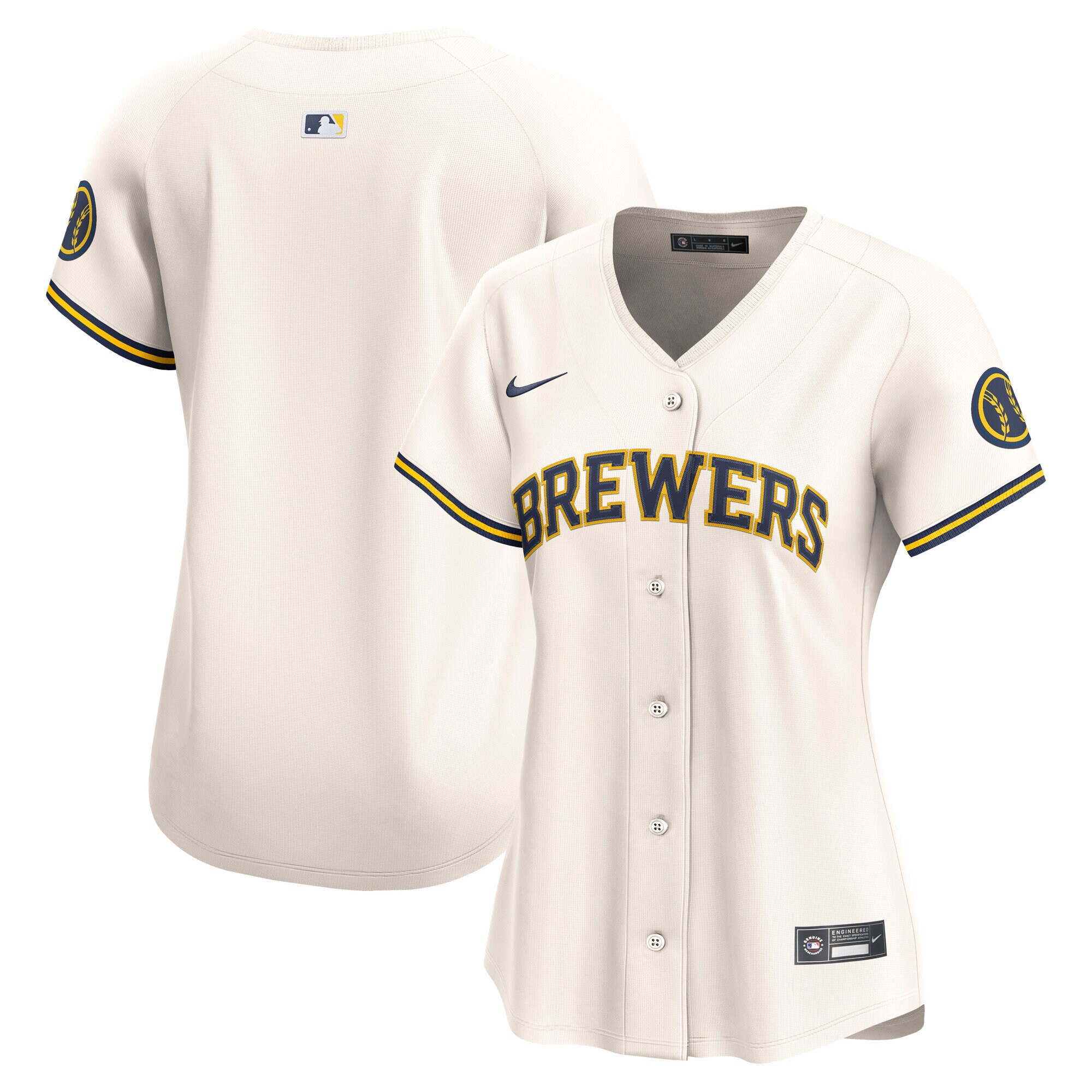 【公式グッズ】MLB ブルワーズ ホーム リミテッド ユニフォーム Nike/ナイキ レディース クリーム (2025 Women's Limited Blank Jerseys)