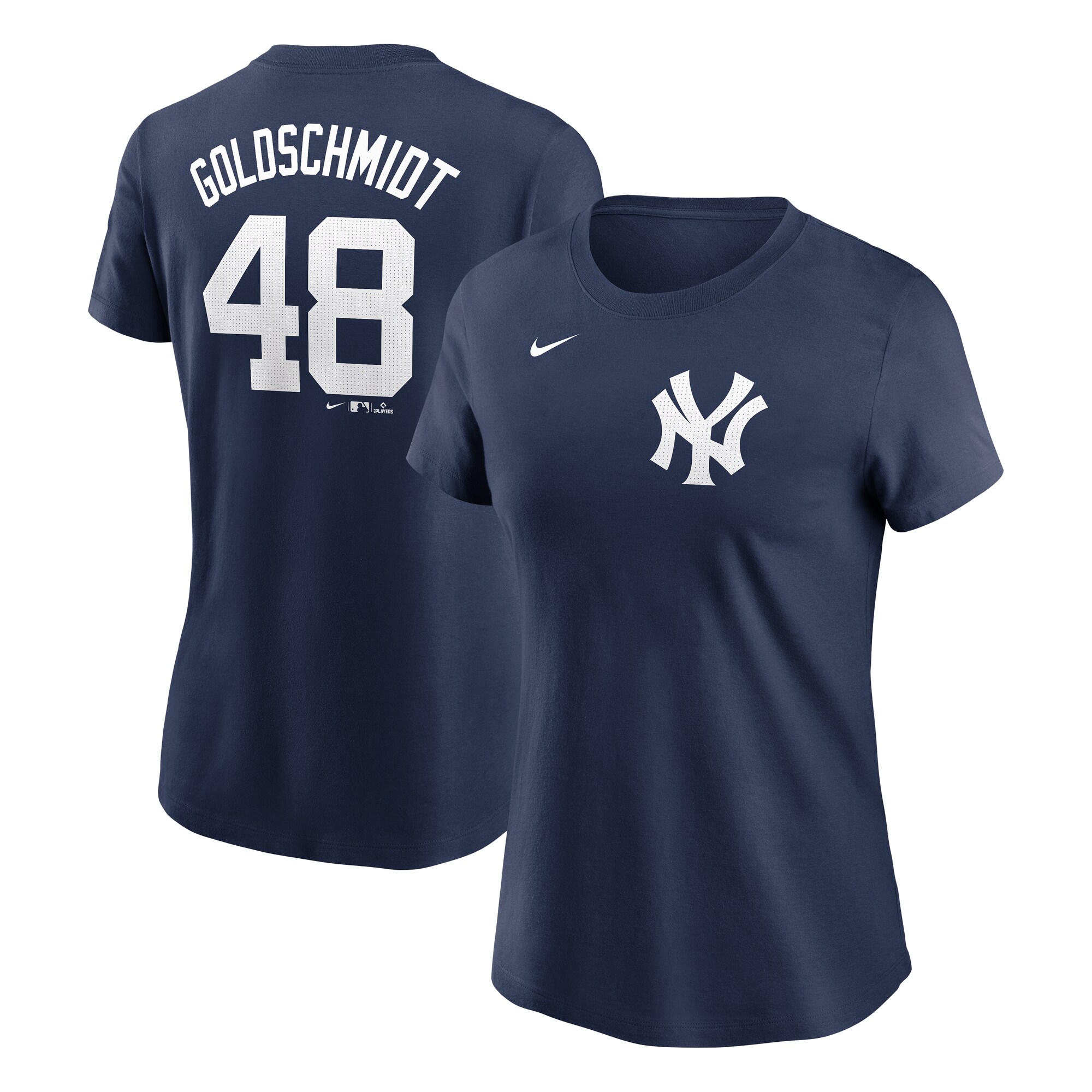 【公式グッズ】MLB ヤンキース ポール・ゴールドシュミット ネーム&ナンバー Tシャツ Nike/ナイキ レディース ネイビー (2025 Nike Fuse Women's N&N Tee)|Fanatics公式ストア 店