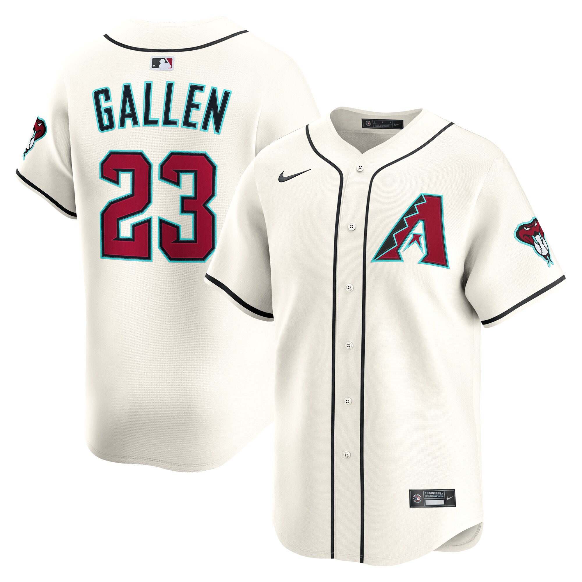 【公式グッズ】MLB ダイヤモンドバックス ザック・ガレン オルタネイト リミテッド ユニフォーム Nike/ナイキ メンズ クリーム (2025 Nike Men's Ltd Players Jerseys - FTF NTP Master Style)