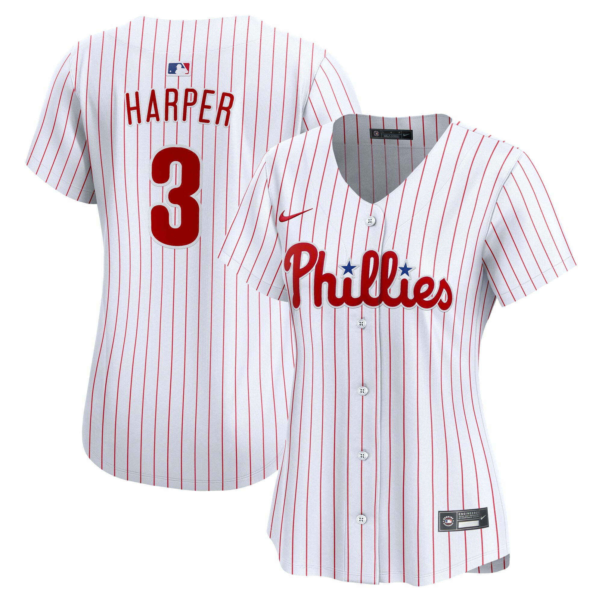 【公式グッズ】MLB フィリーズ ブライス・ハーパー ホーム リミテッド ユニフォーム Nike/ナイキ レディース ホワイト (2025 Nike Women's Ltd Players Jerseys - FTF NTP Master Style)