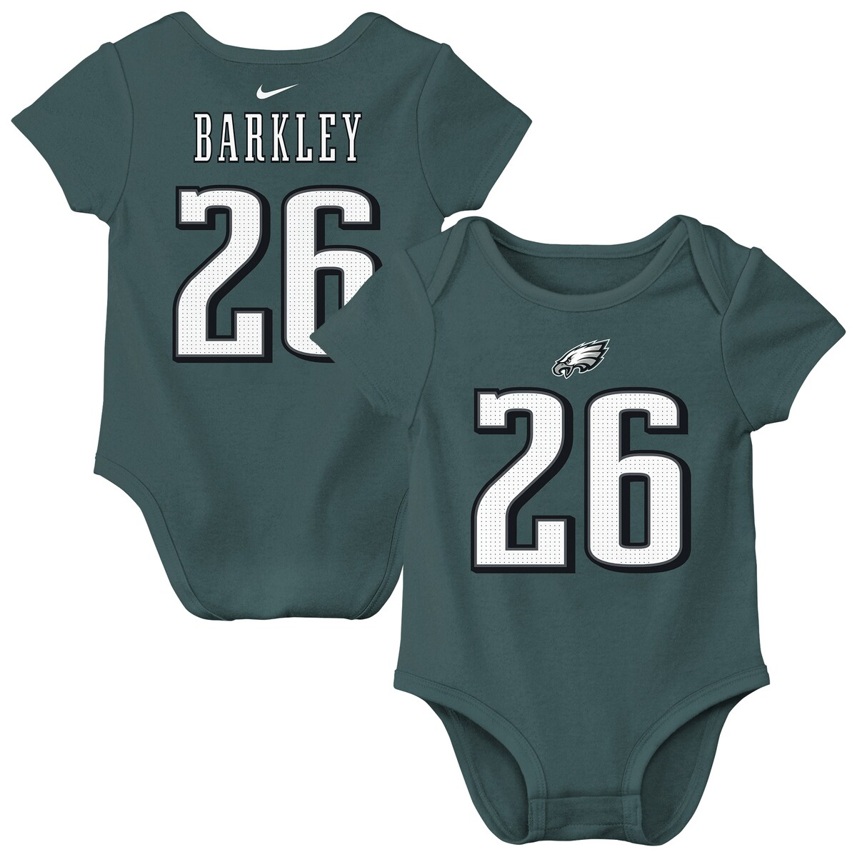 【公式グッズ】NFL イーグルス サクオン・バークレー ロンパース Nike ナイキ ベビー グリーン (Newborn Nike Player N&N Creeper)