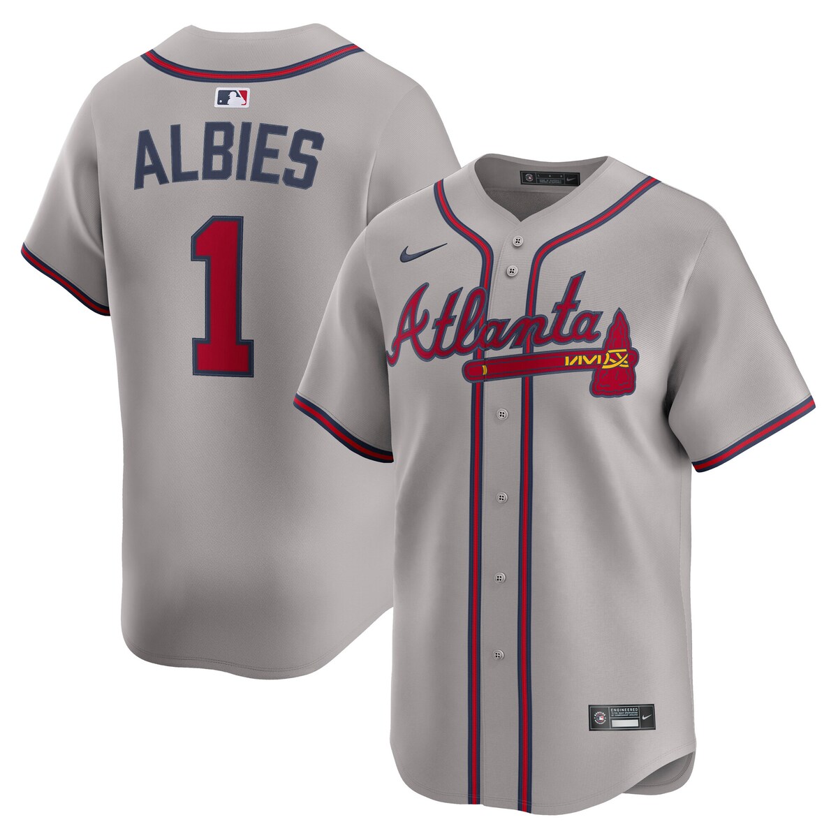 【公式グッズ】MLB ブレーブス オジー・アルビース ロード リミテッド ユニフォーム Nike/ナイキ メンズ グレイ (2025 Nike Mens Limited Player Jersey)｜Fanatics公式ストア 店 29,549円