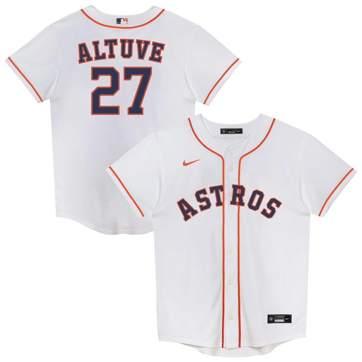 【公式グッズ】MLB アストロズ ホセ・アルトゥーベ ホーム ユニフォーム （レプリカ） Nike/ナイキ トドラー・幼児サイズ ホワイト (2025 Juvenile Replica 2.0 Player Jersey)