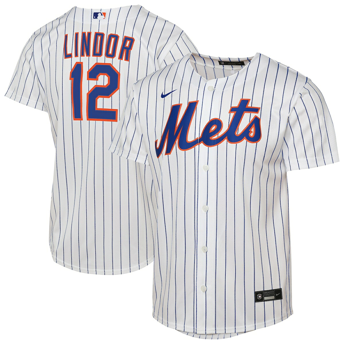 【公式グッズ】MLB メッツ フランシスコ・リンドーア ホーム ユニフォーム （レプリカ） Nike/ナイキ キッズサイズ ホワイト (2025 Nike Youth Replica 2.0 Player Jerseys - FTF NTP Master Style)