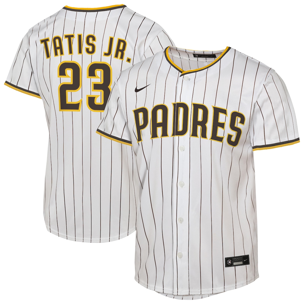 【公式グッズ】MLB パドレス フェルナンド・タティスJr. ホーム ユニフォーム （レプリカ） Nike/ナイキ キッズサイズ ホワイト (2025 Nike Youth Replica 2.0 Player Jerseys - FTF NTP Master Style)