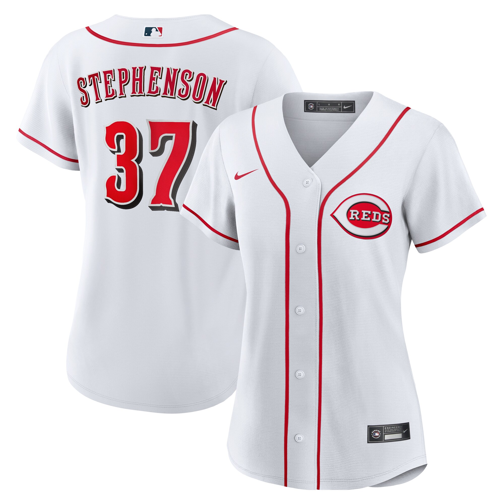 【公式グッズ】MLB レッズ タイラー・ステファンソン ホーム ユニフォーム (レプリカ) Nike/ナイキ レディース ホワイト (Women's Nike 1.0 Replica Player Jersey)|Fanatics公式ストア 店
