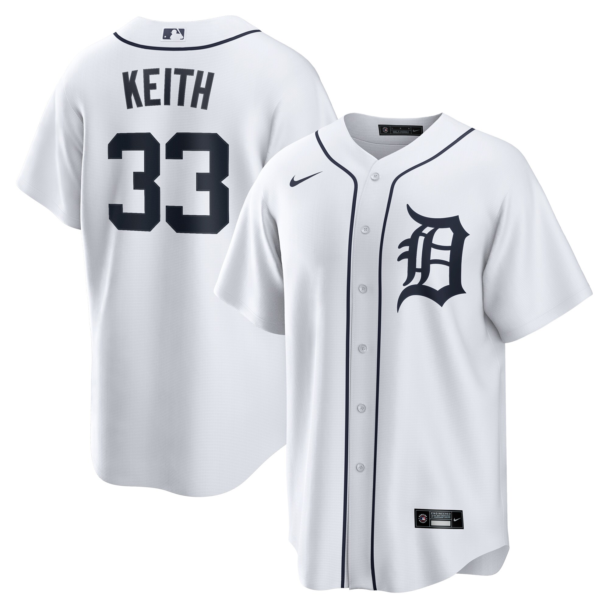 【公式グッズ】MLB タイガース コルト・キース ホーム ユニフォーム （レプリカ） Nike/ナイキ メンズ ホワイト (Men's Nike 1.0 Replica Player Jersey)