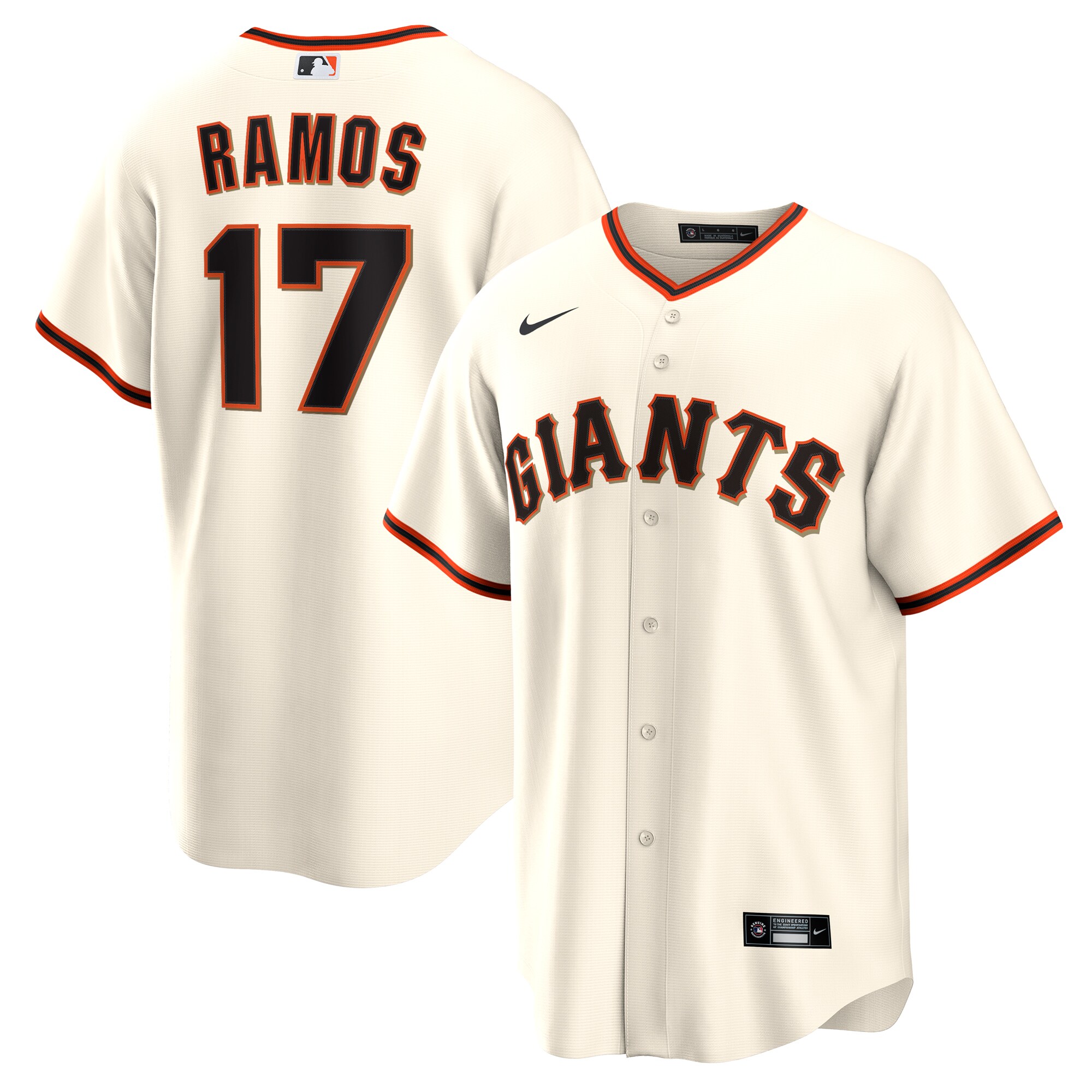 【公式グッズ】MLB ジャイアンツ ヘリオット・ラモス ホーム ユニフォーム （レプリカ） Nike/ナイキ メンズ クリーム (Men's Nike 1.0 Replica Player Jersey)