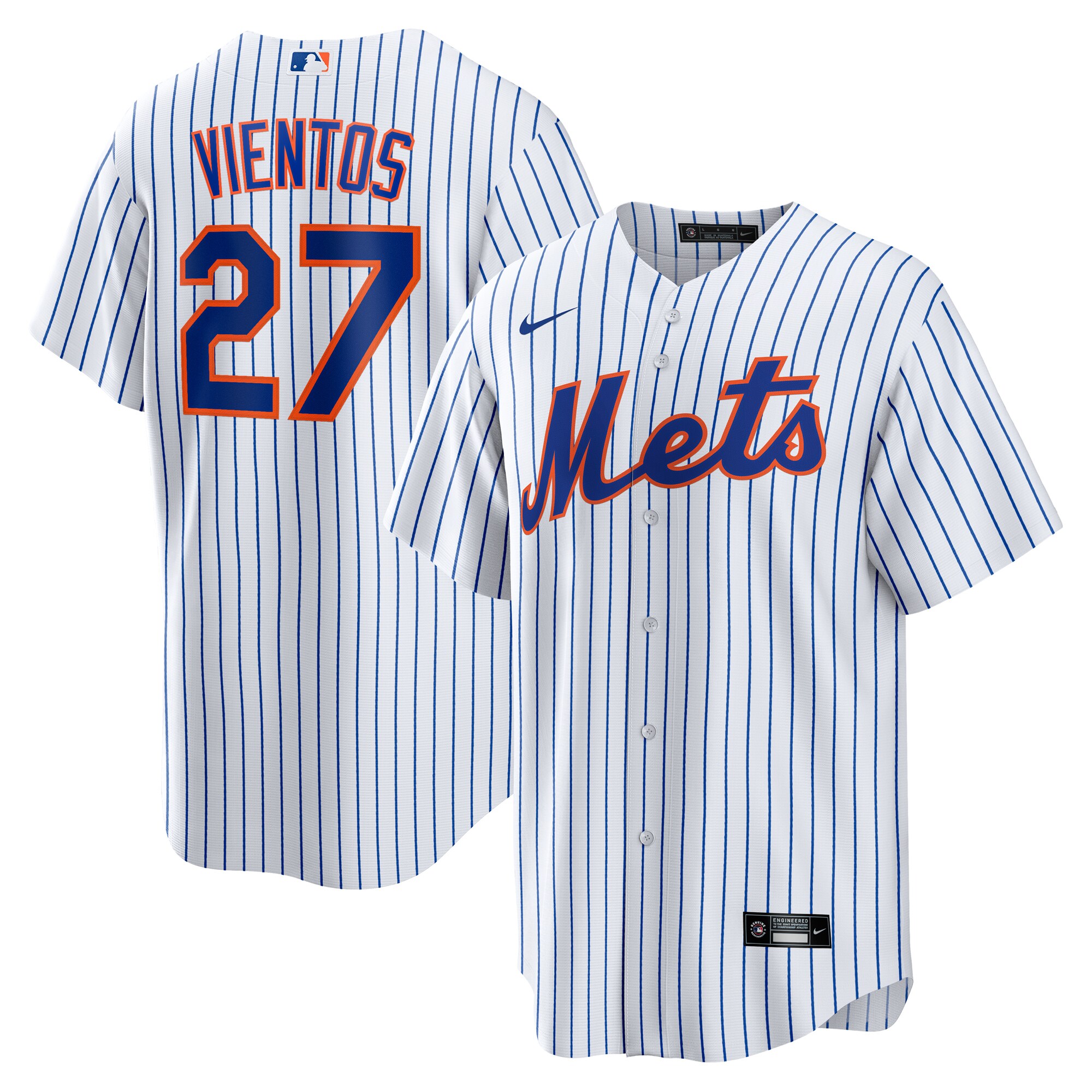 【公式グッズ】MLB メッツ マーク・ビエントス ホーム ユニフォーム （レプリカ） Nike/ナイキ メンズ ホワイト (Men's Nike 1.0 Replica Player Jersey)