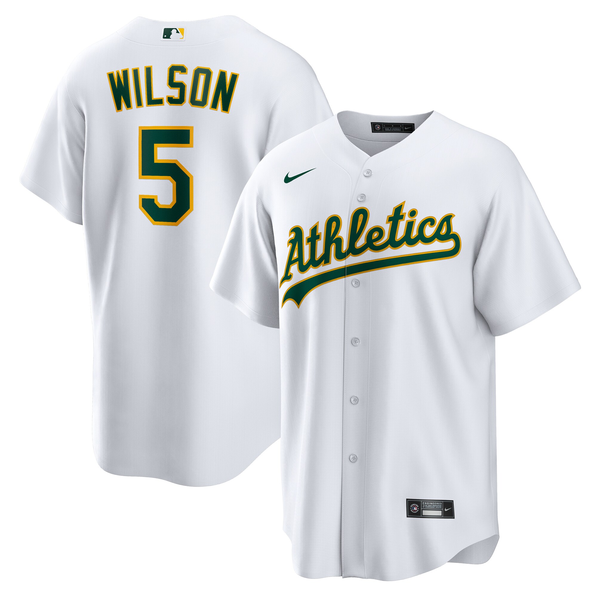 【公式グッズ】MLB アスレチックス ジェイコブ・ウィルソン ホーム ユニフォーム （レプリカ） Nike/ナイキ メンズ ホワイト (Men's Nike 1.0 Replica Player Jersey)