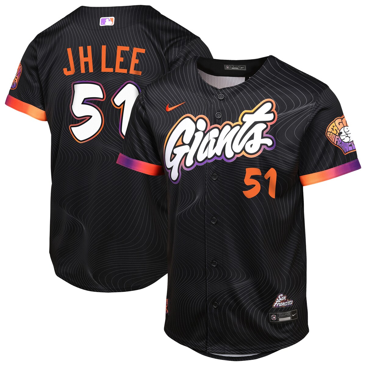【公式グッズ】MLB ジャイアンツ チョン・フーリ シティコネクト リミテッド ユニフォーム Nike/ナイキ キッズサイズ アンスラサイト (SP25 Youth Limited City Connect Player Jersey)